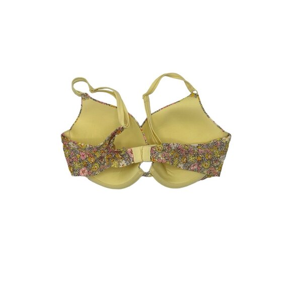 Vintage Victorias Secret Yellow Floral Underwire Push-up Bra Size 36D - Picture 4 of 7